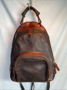 M London Leather Brown Two-Tone Backpack